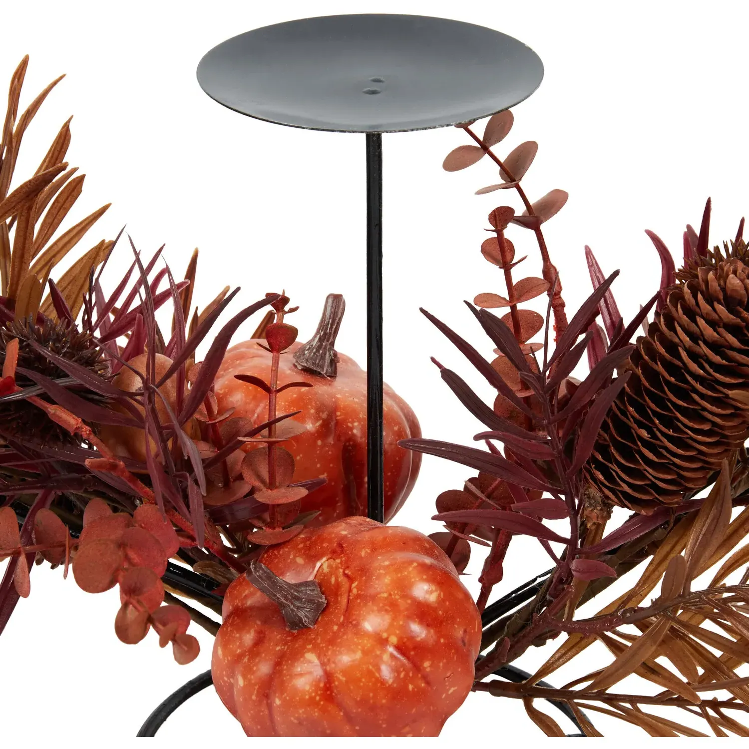 Autumnal Amber Bloom Candle Holder - Orange