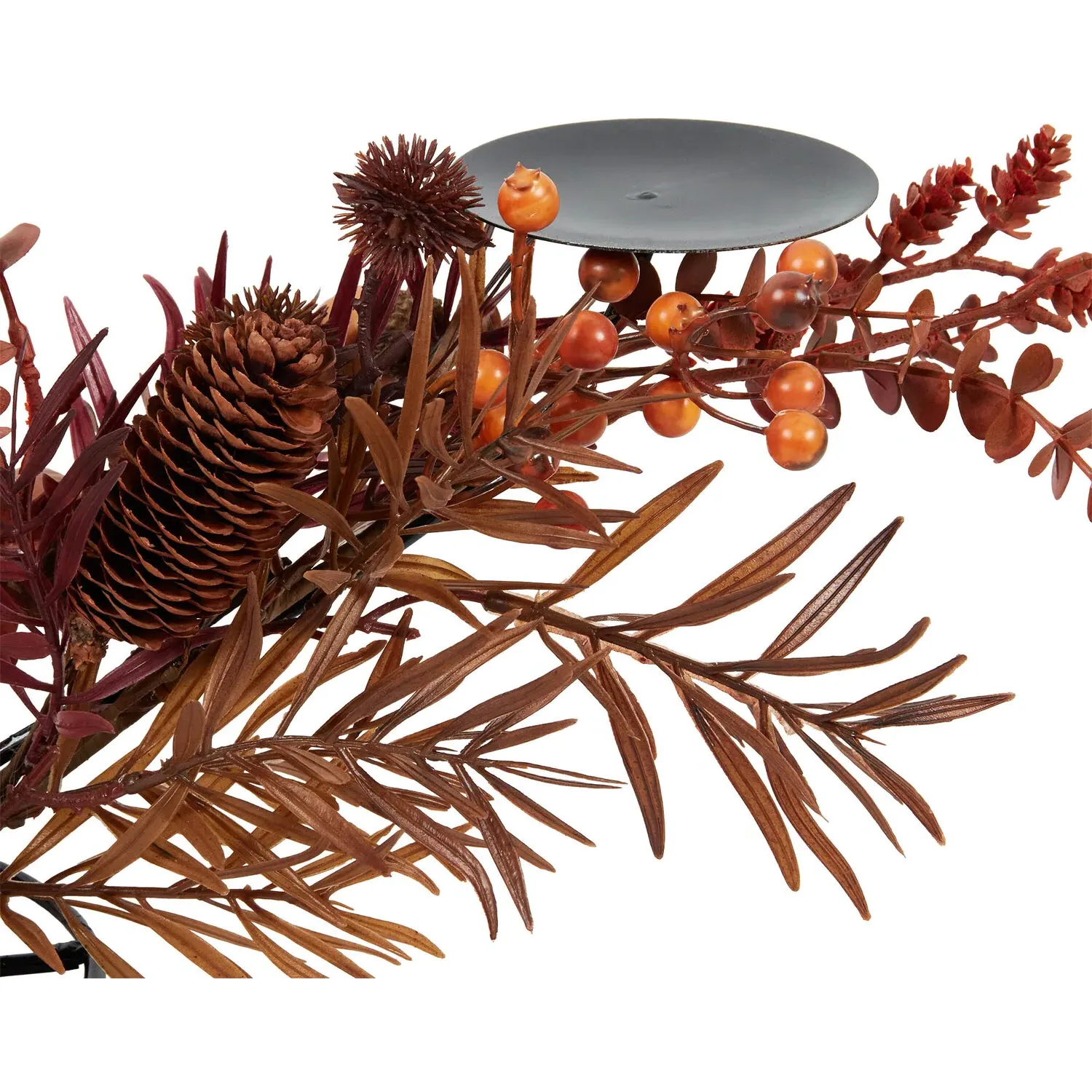 Autumnal Amber Bloom Candle Holder - Orange