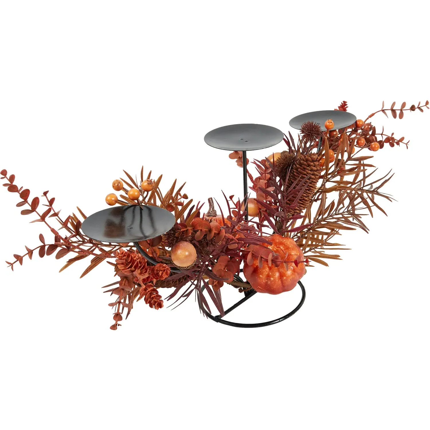 Autumnal Amber Bloom Candle Holder - Orange