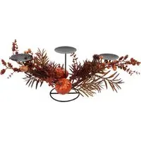 Autumnal Amber Bloom Candle Holder - Orange