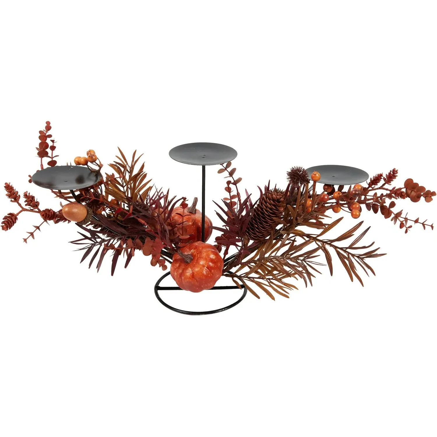 Autumnal Amber Bloom Candle Holder - Orange