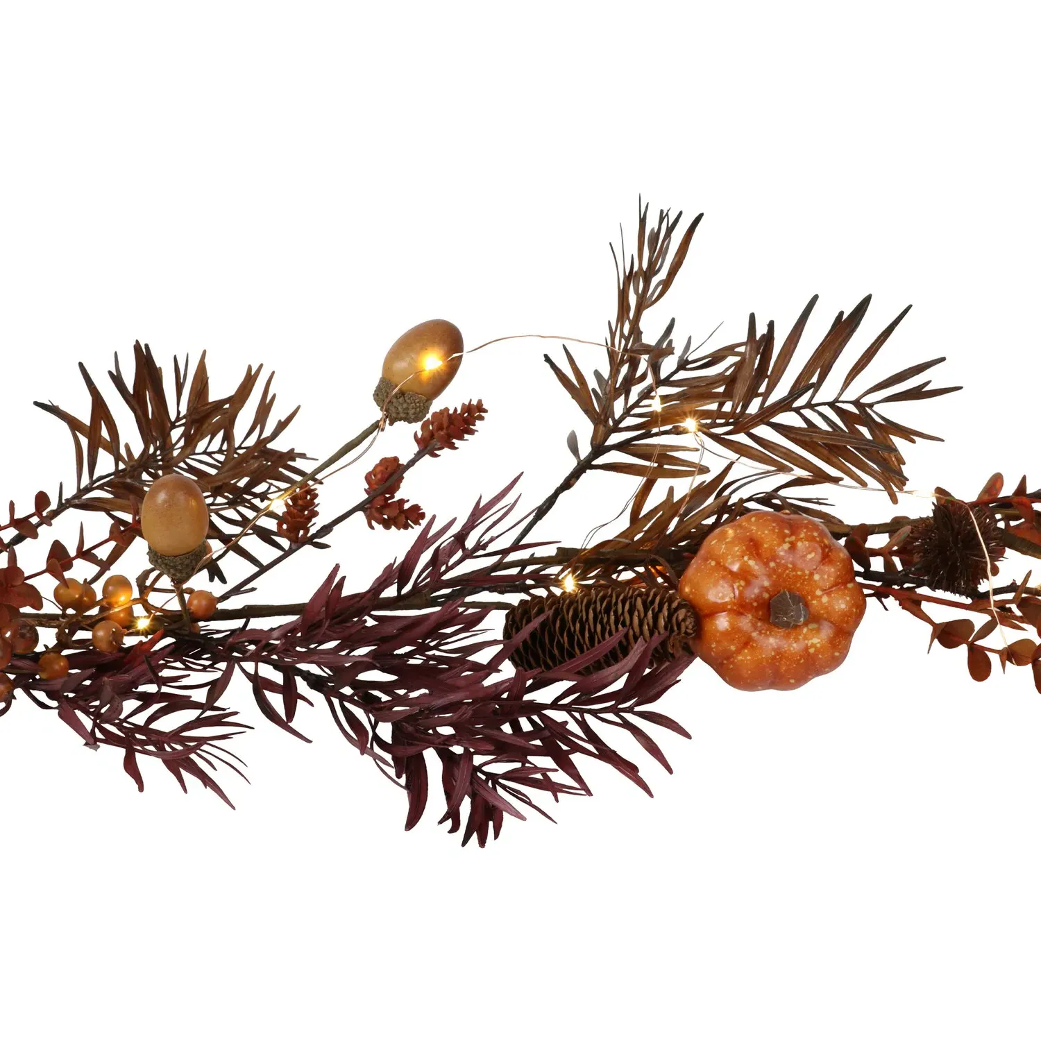 Autumnal Amber Bloom LED Garland - Orange