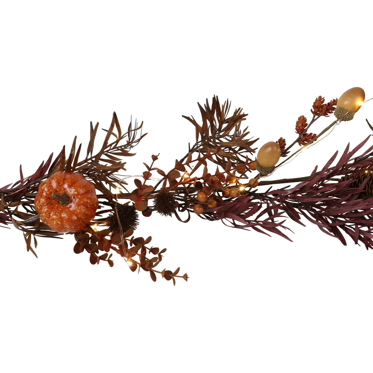 Autumnal Amber Bloom LED Garland - Orange