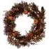 Autumnal Amber Bloom LED Wreath - Orange