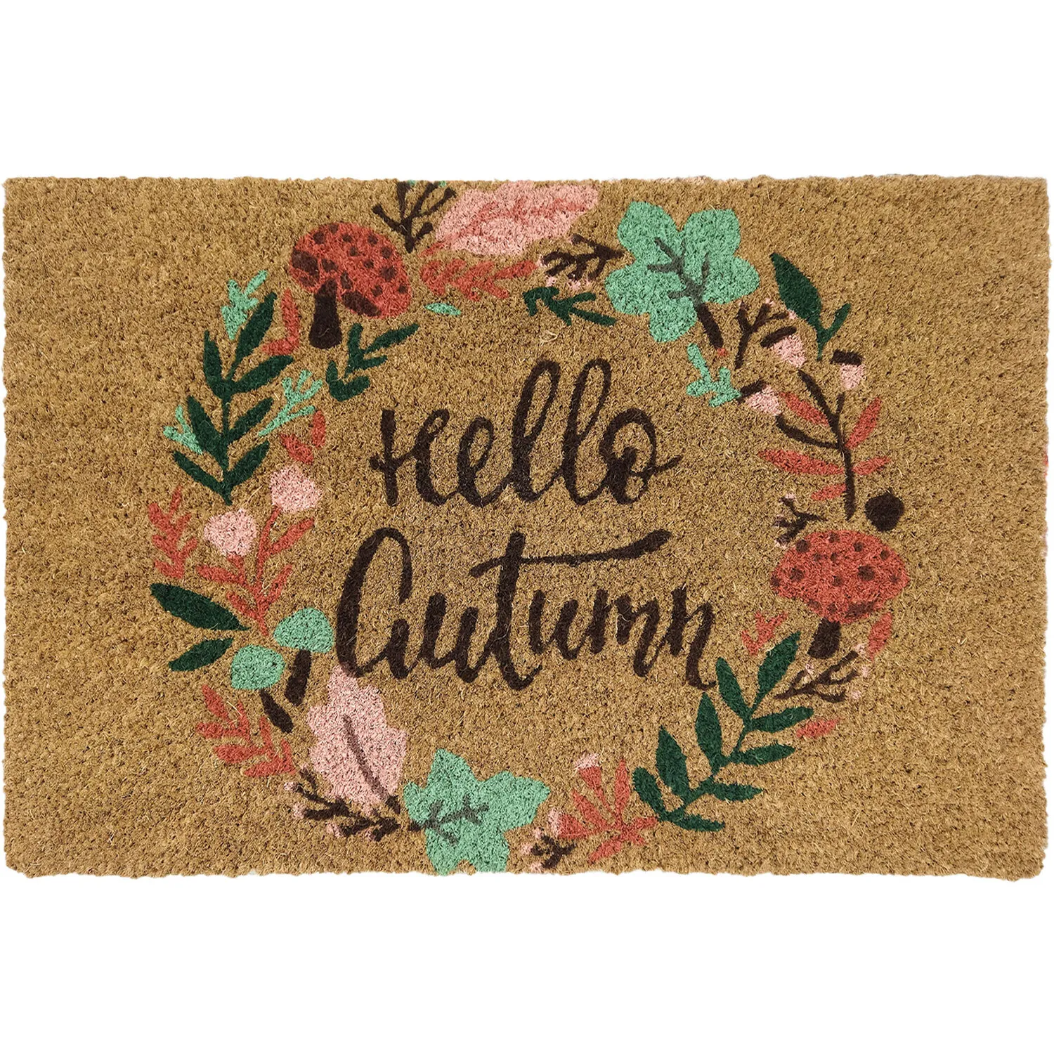 Autumnal Printed Coir Mat - Brown