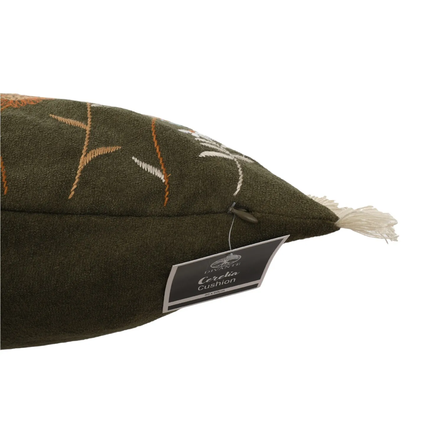 Cerelia Fringe Cushion - Green