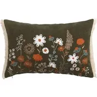 Cerelia Fringe Cushion - Green