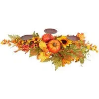 Floral Pumpkin Candle Holder