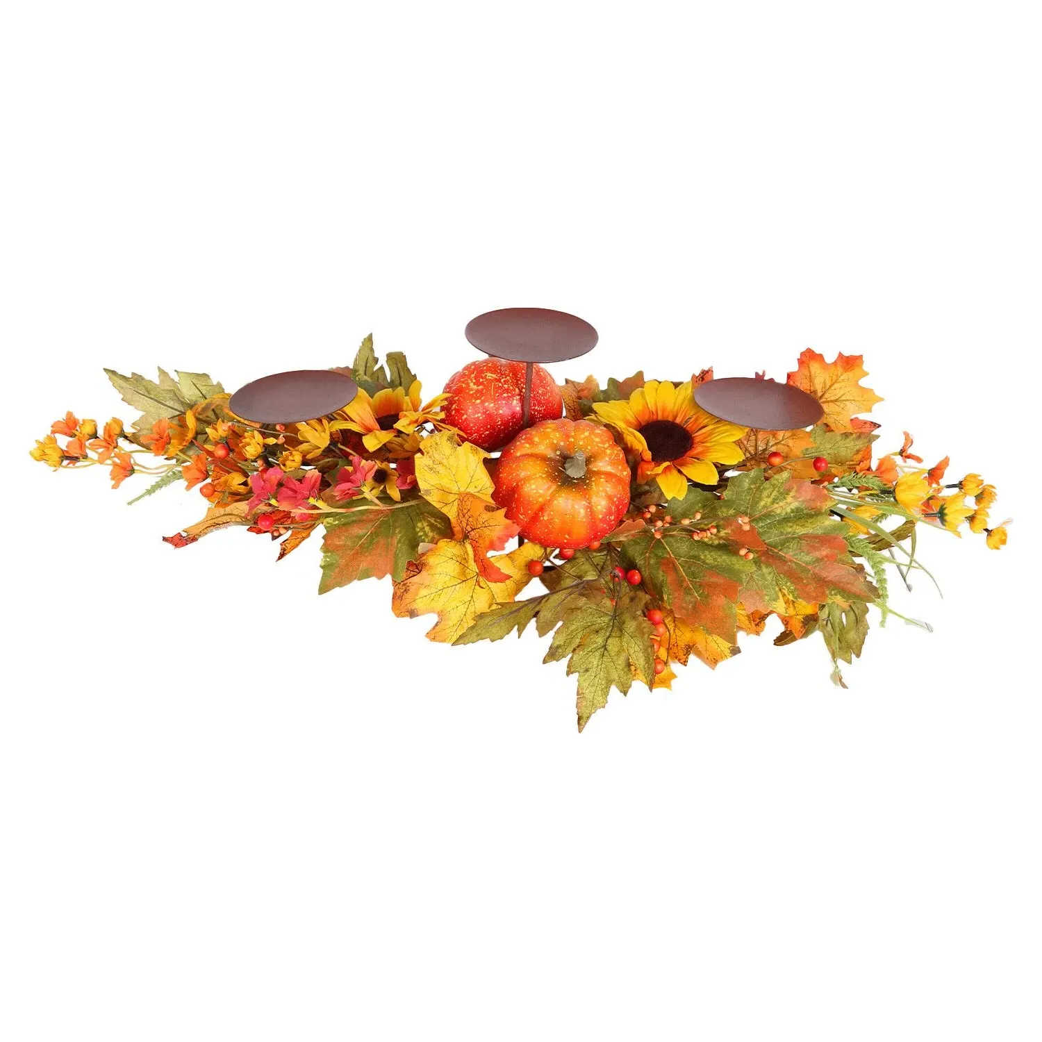 Floral Pumpkin Candle Holder