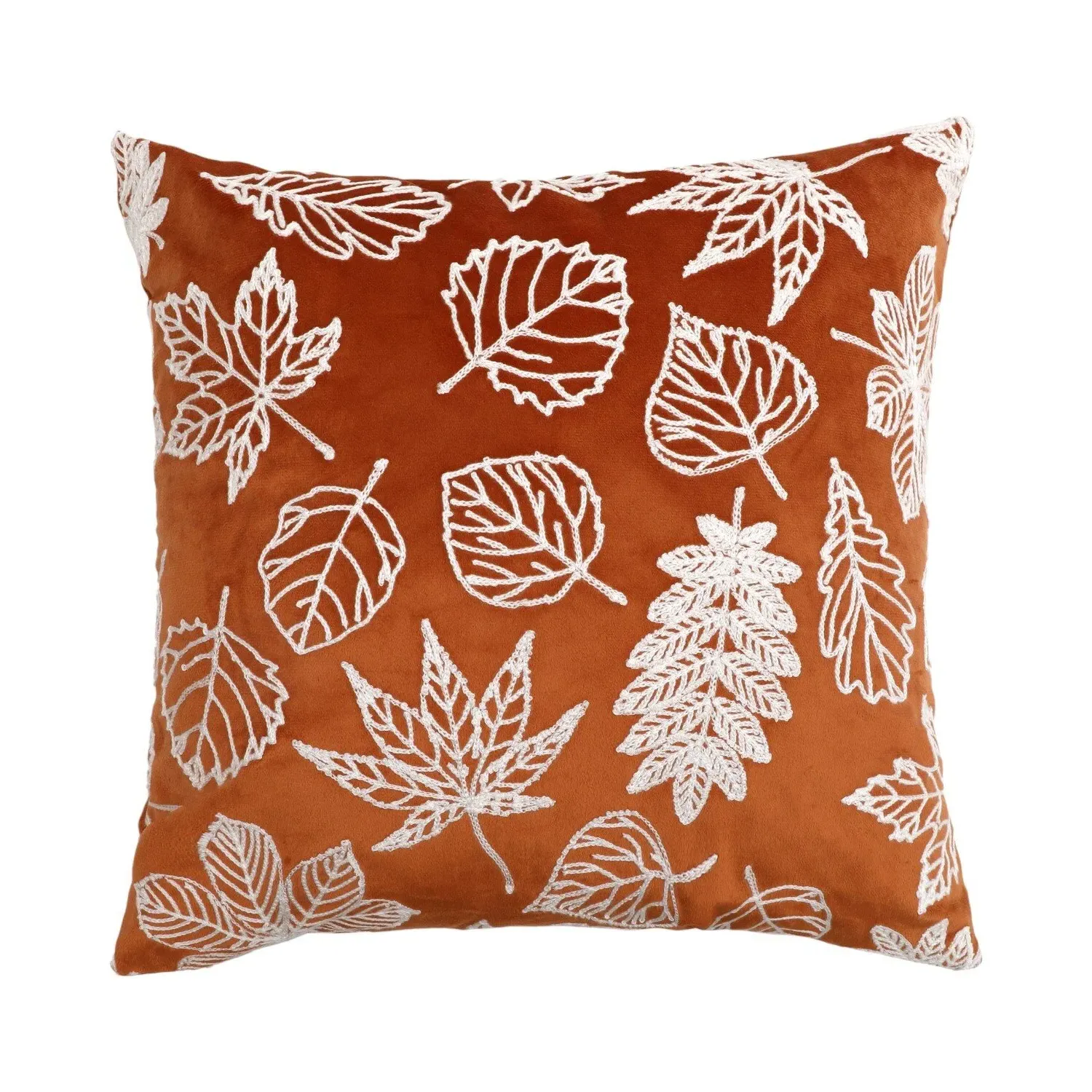 Hazel Embroidered Cushion - Rust image