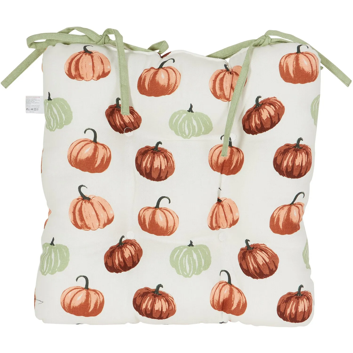 Pumpkin Design Seat Pad - White image