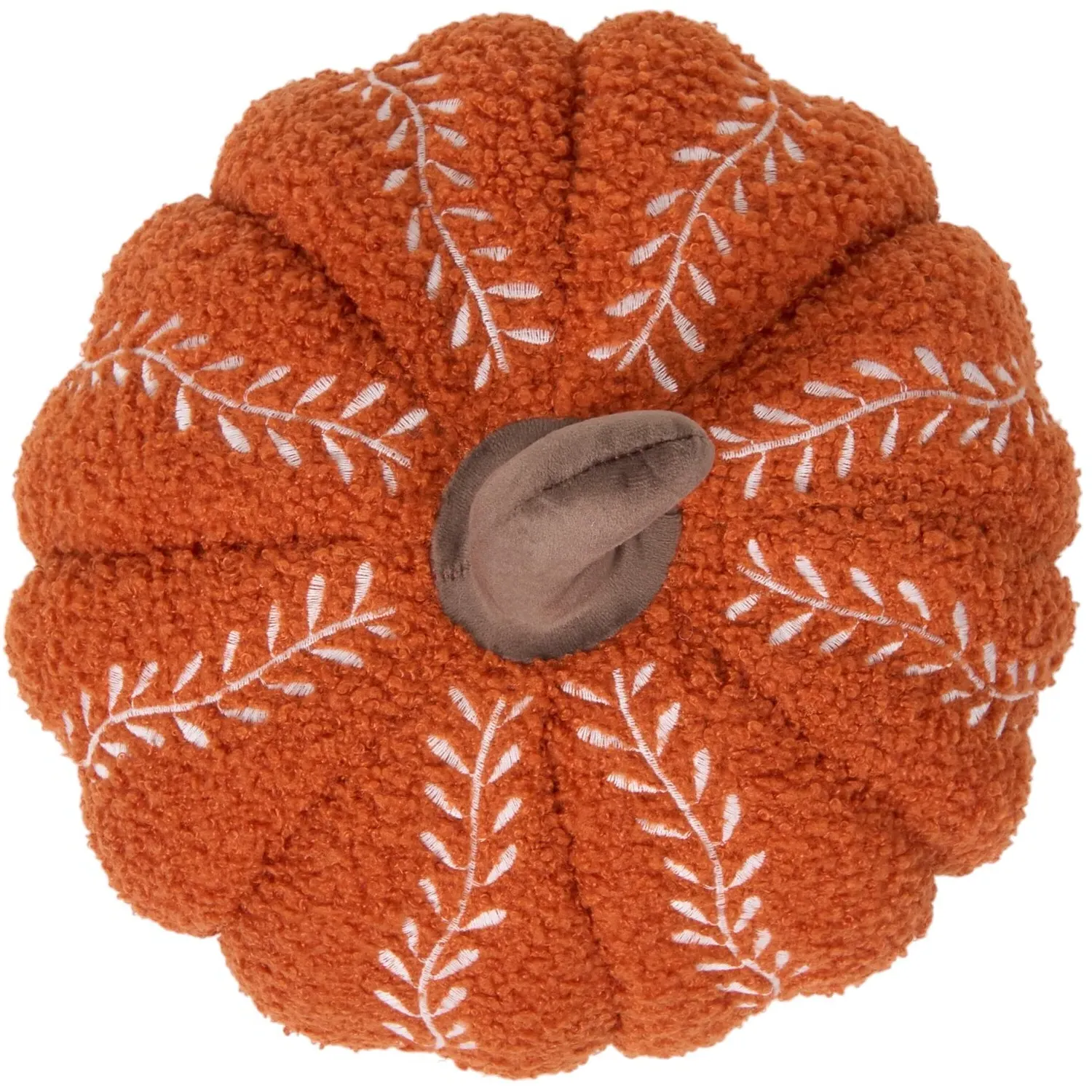 Pumpkin Embroidered Cushion - Orange