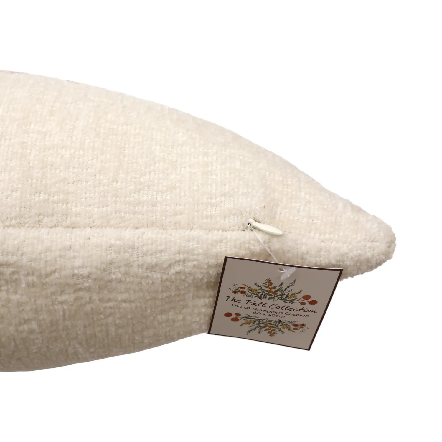 Set of 3 Pumpkin Cushions - Cream, Orange