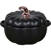 Small Pumpkin Bowl with Lid - Black