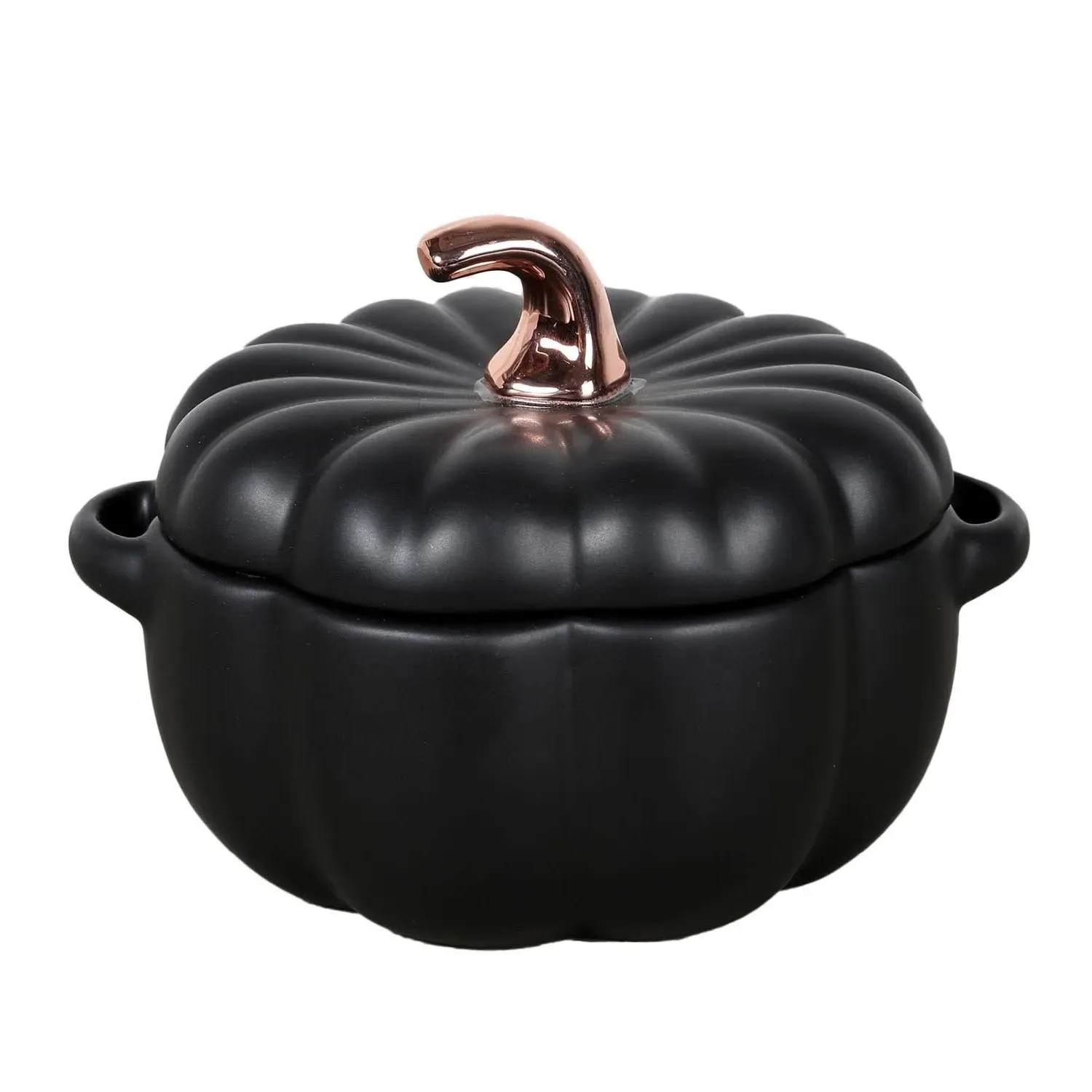 Small Pumpkin Bowl with Lid - Black image