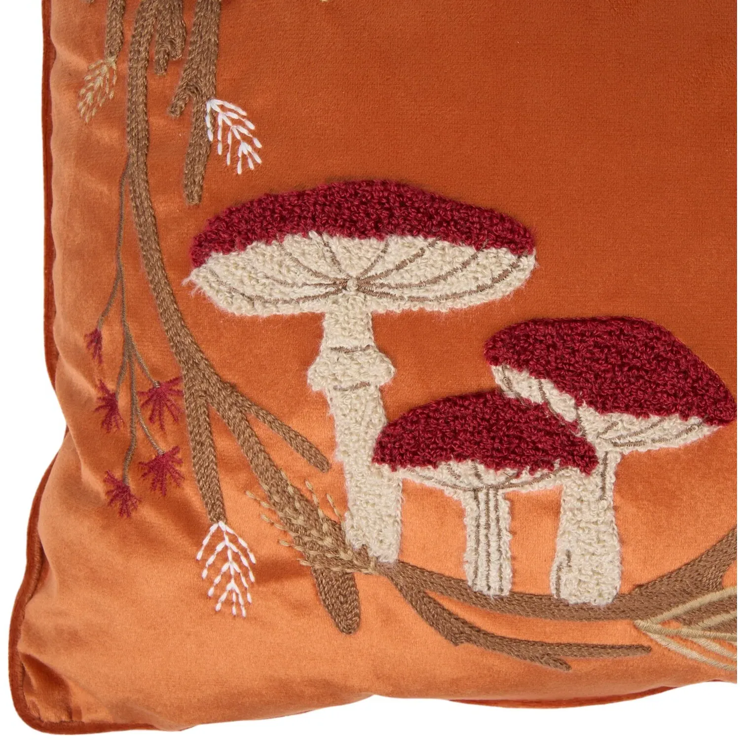 Toadstool Wreath Cushion - Orange
