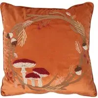 Toadstool Wreath Cushion - Orange