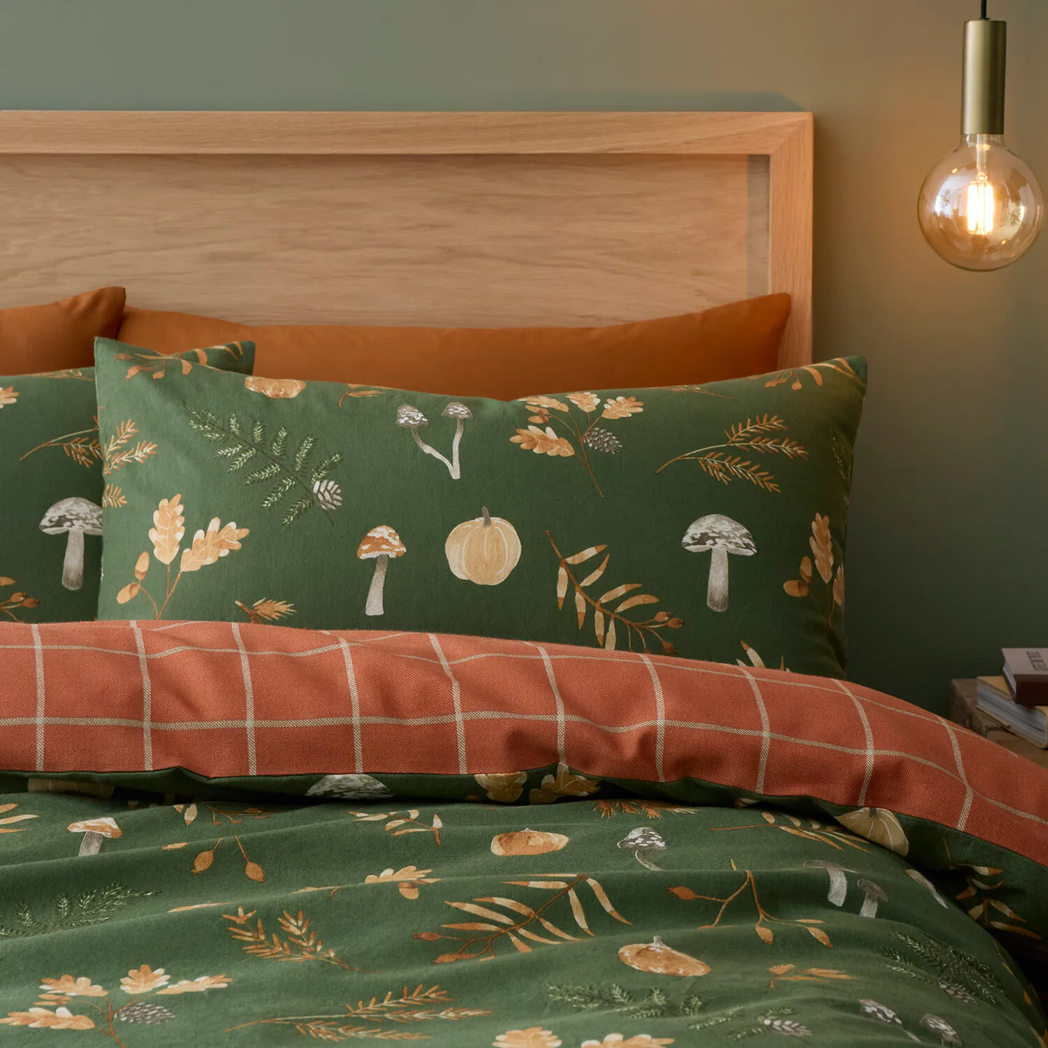 Woodland King Duvet Cover Set - Green, Polycotton
