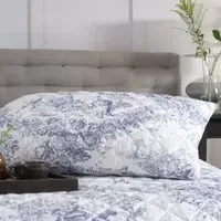 2 Piece Toile Cotton Pillow Sham Set - Blue