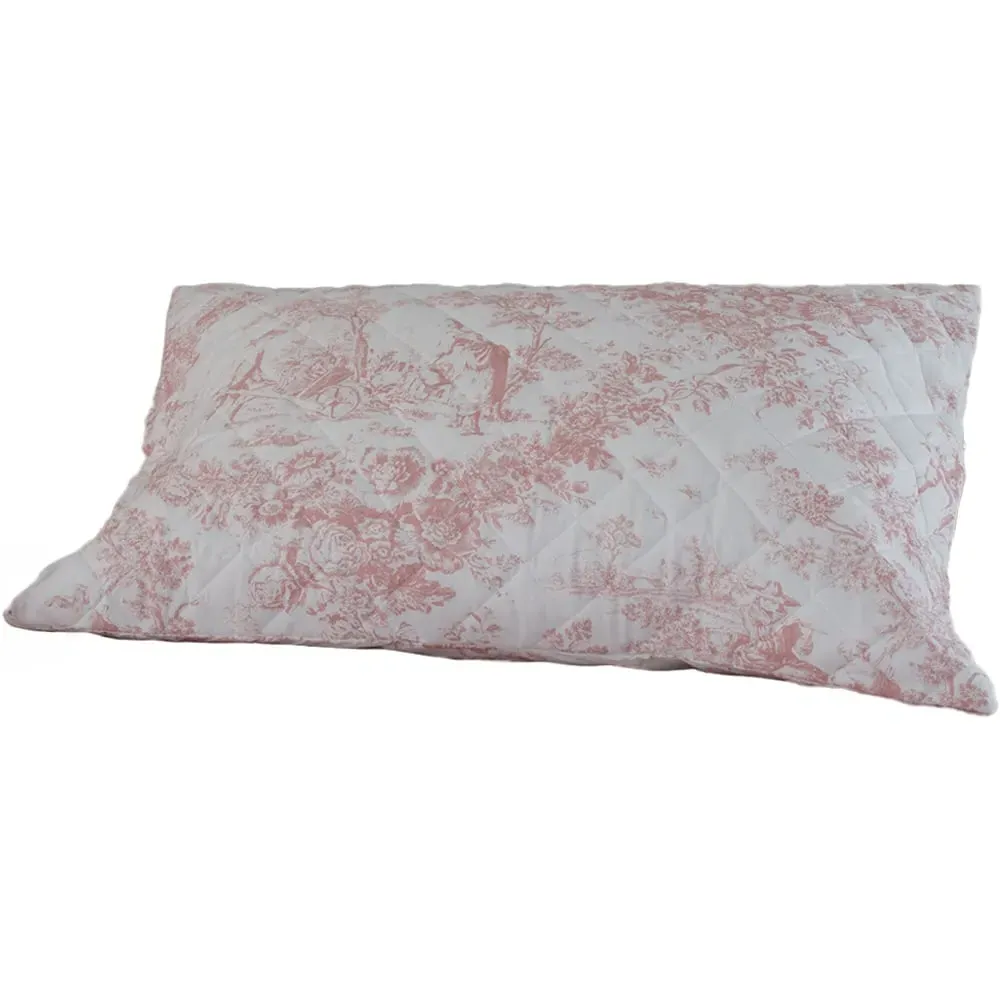2 Piece Toile Cotton Pillow Sham Set - Pink