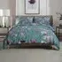 Botanical Flower Double Duvet Set - Green, Cotton