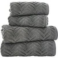 Catalonia Hand Towel 2 Pack - Dark Grey, Cotton