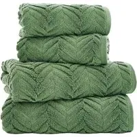 Catalonia Hand Towel 2 Pack - Green, Cotton
