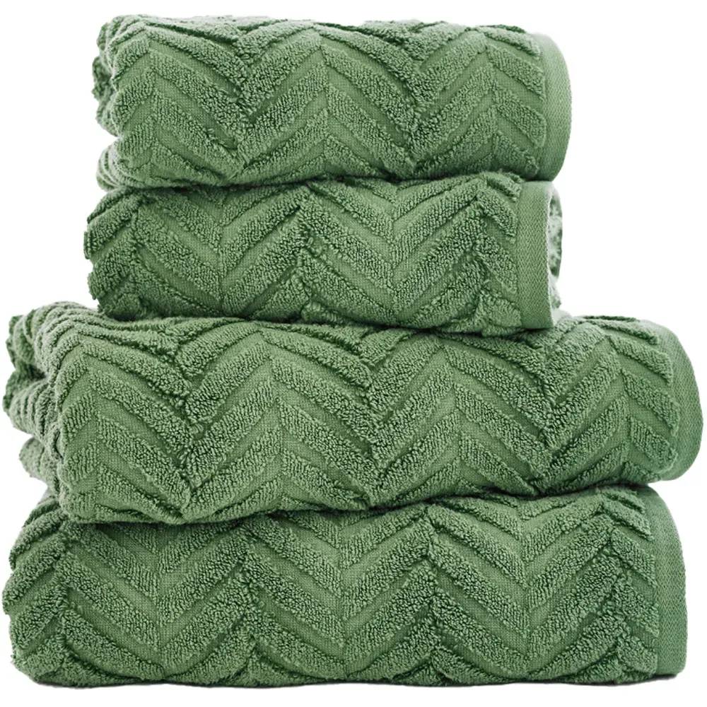 Catalonia Hand Towel 2 Pack - Green, Cotton