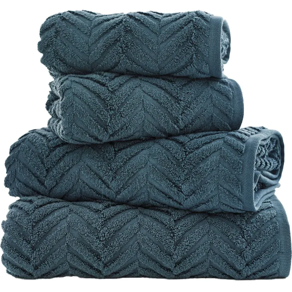 Catalonia Hand Towel 2 Pack - Petrol, Cotton