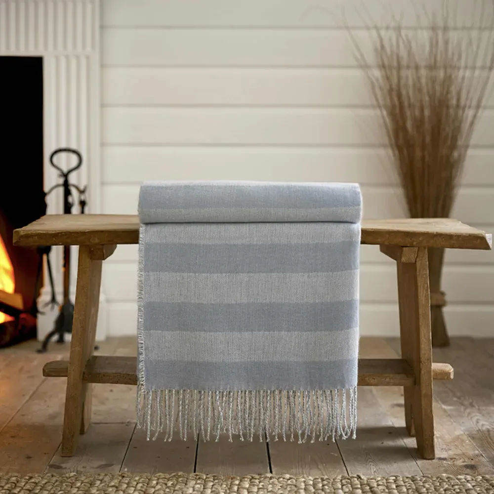 Elgin Large Plush Fleece Throw - Blue