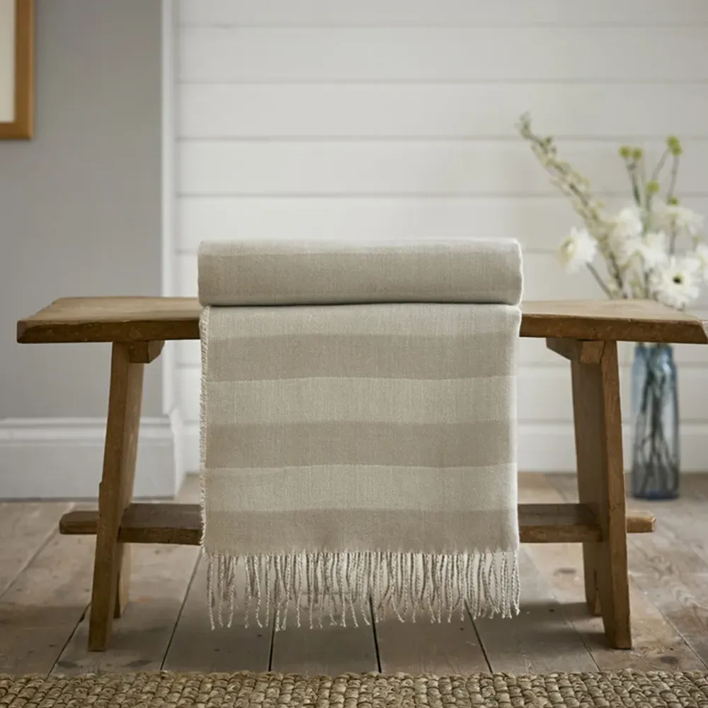 Elgin Plush Fleece Throw - Cream