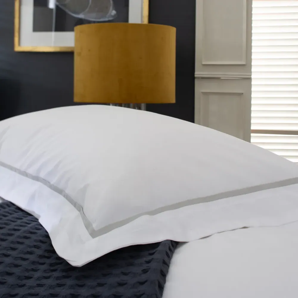 Hampstead Super King Size Duvet Set - Silver, Cotton