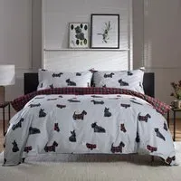 Hattie Double Duvet Set Reversible - Grey, Cotton