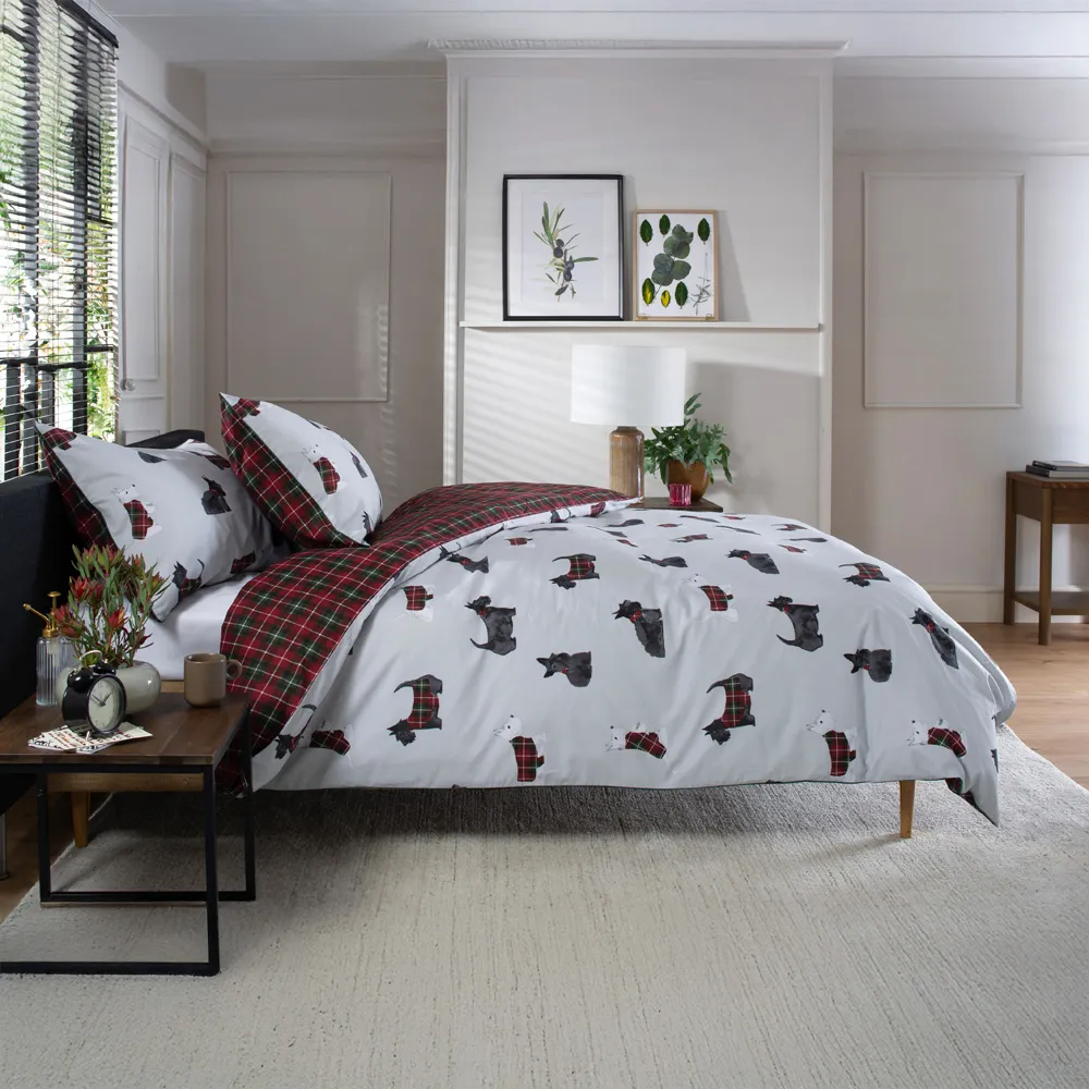 Hattie Single Duvet Set Reversible - Grey, Cotton