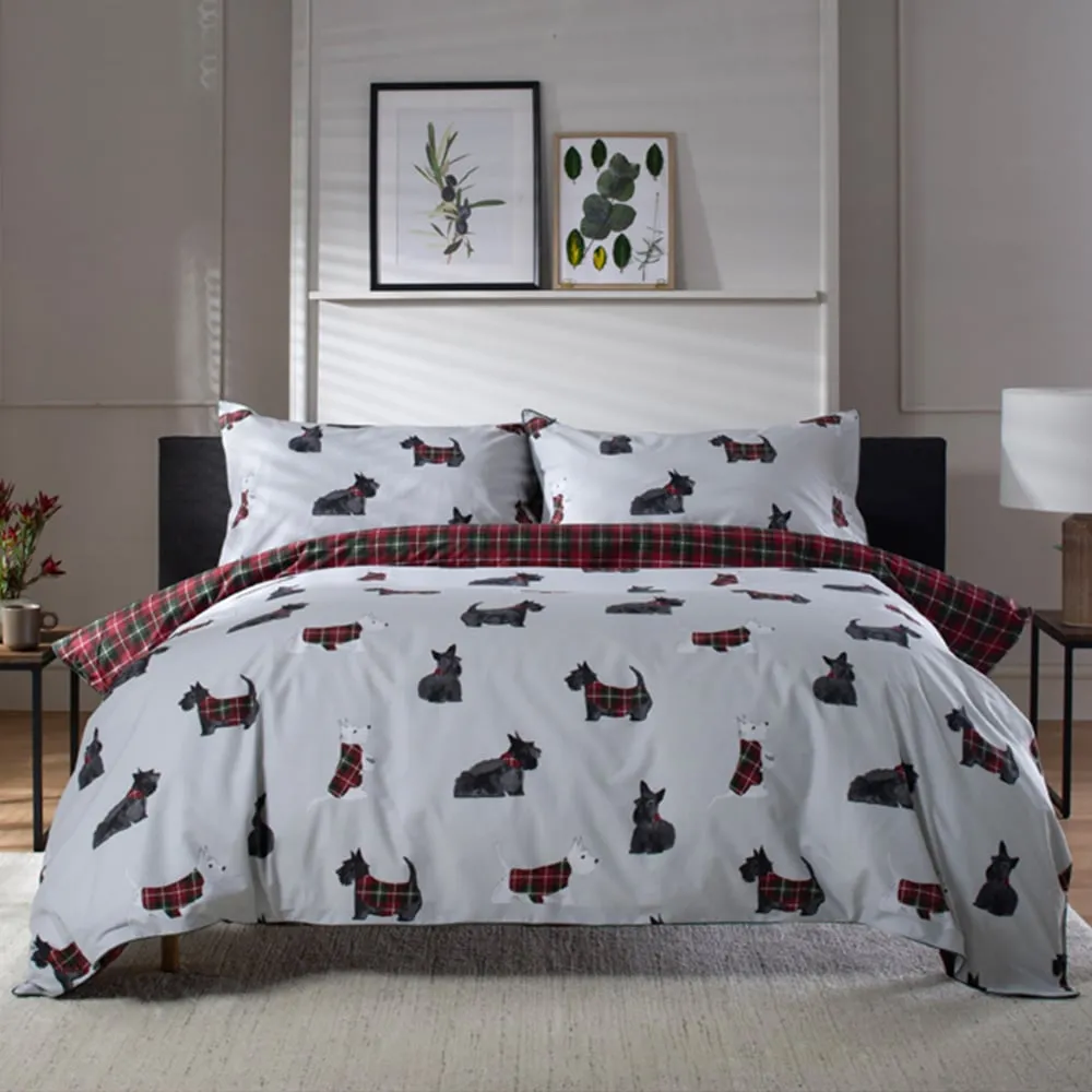 Hattie Single Duvet Set Reversible - Grey, Cotton image