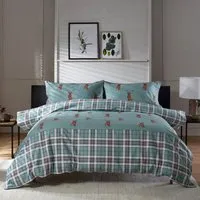 Highland Fell King Size Duvet Set - Green, Cotton
