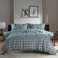 Highland Fell Super King Size Duvet Set - Green, Cotton