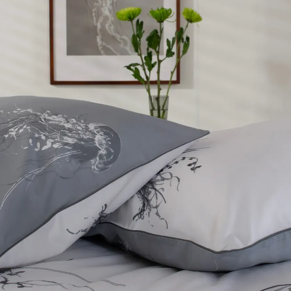 King Size Duvet Cover Set - Slate Grey, Percale Cotton