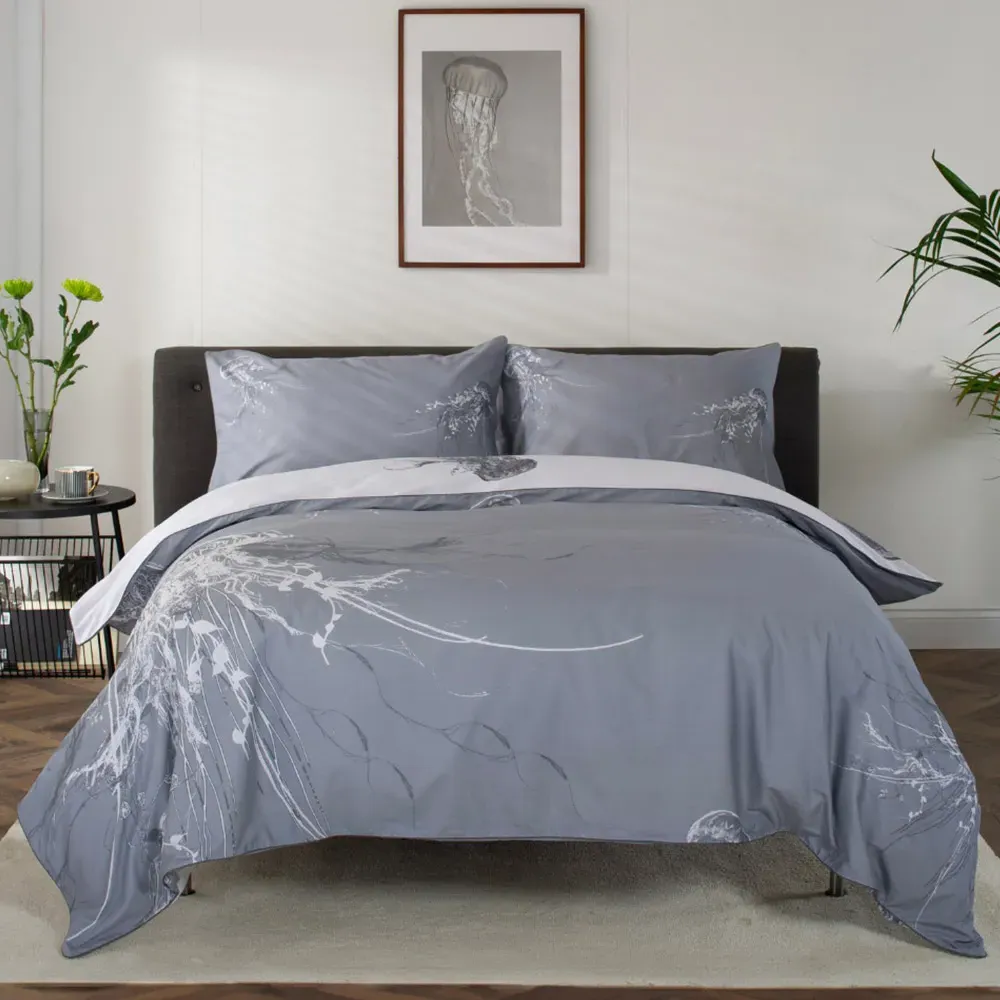 King Size Duvet Cover Set - Slate Grey, Percale Cotton image