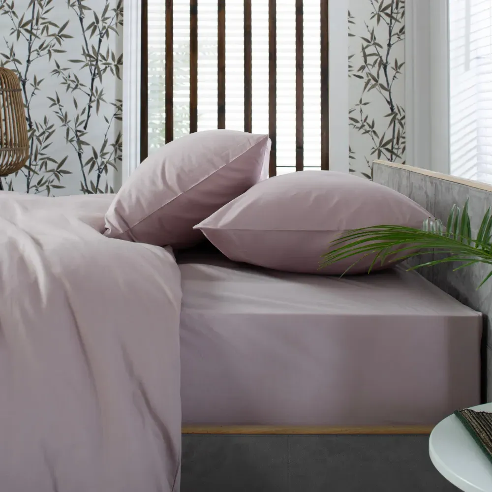 King Size Fitted Bed Sheet - Pink, Cotton