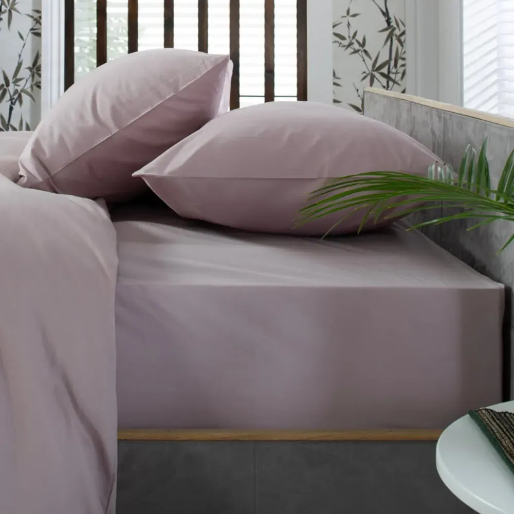 King Size Fitted Bed Sheet - Pink, Cotton image