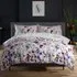 King Size Lilac Watercolour Floral Duvet Set - Brown