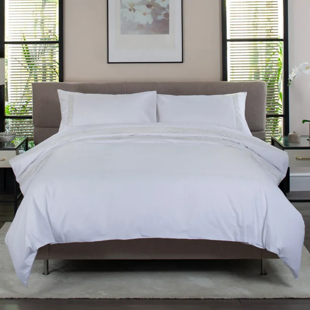 Organdie Swirl Double Duvet Set - Blue, Cotton image