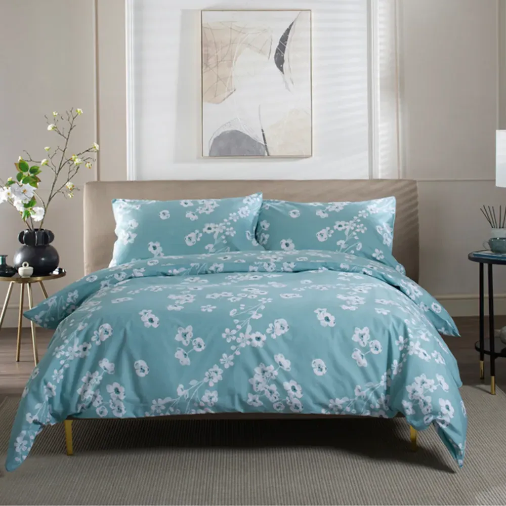Petite Fleure Double Duvet Set - Blue, Cotton