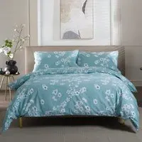Petite Fleure Double Duvet Set - Blue, Cotton