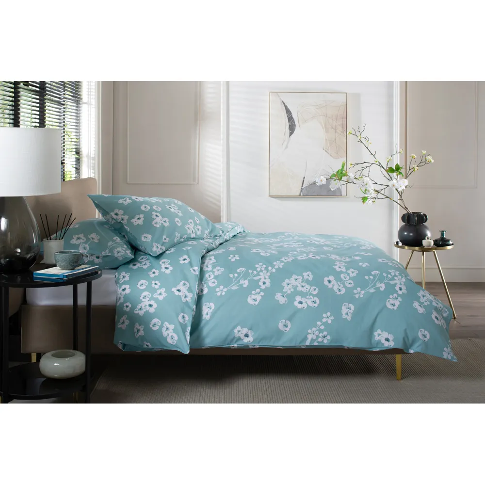 Petite Fleure King Size Duvet Set - Blue, Cotton