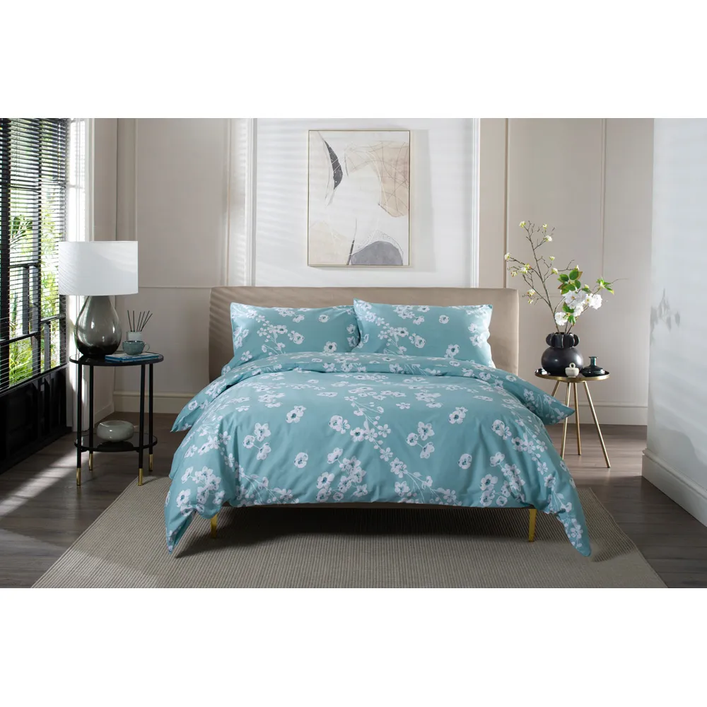 Petite Fleure King Size Duvet Set - Blue, Cotton