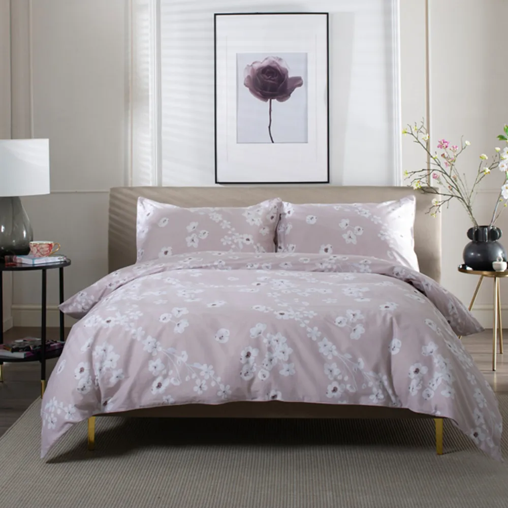 Petite Fleure King Size Duvet Set - Pink, Cotton