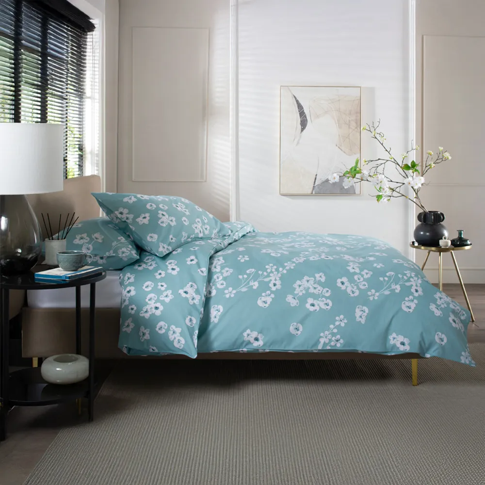 Petite Fleure Single Duvet Set - Blue, Cotton