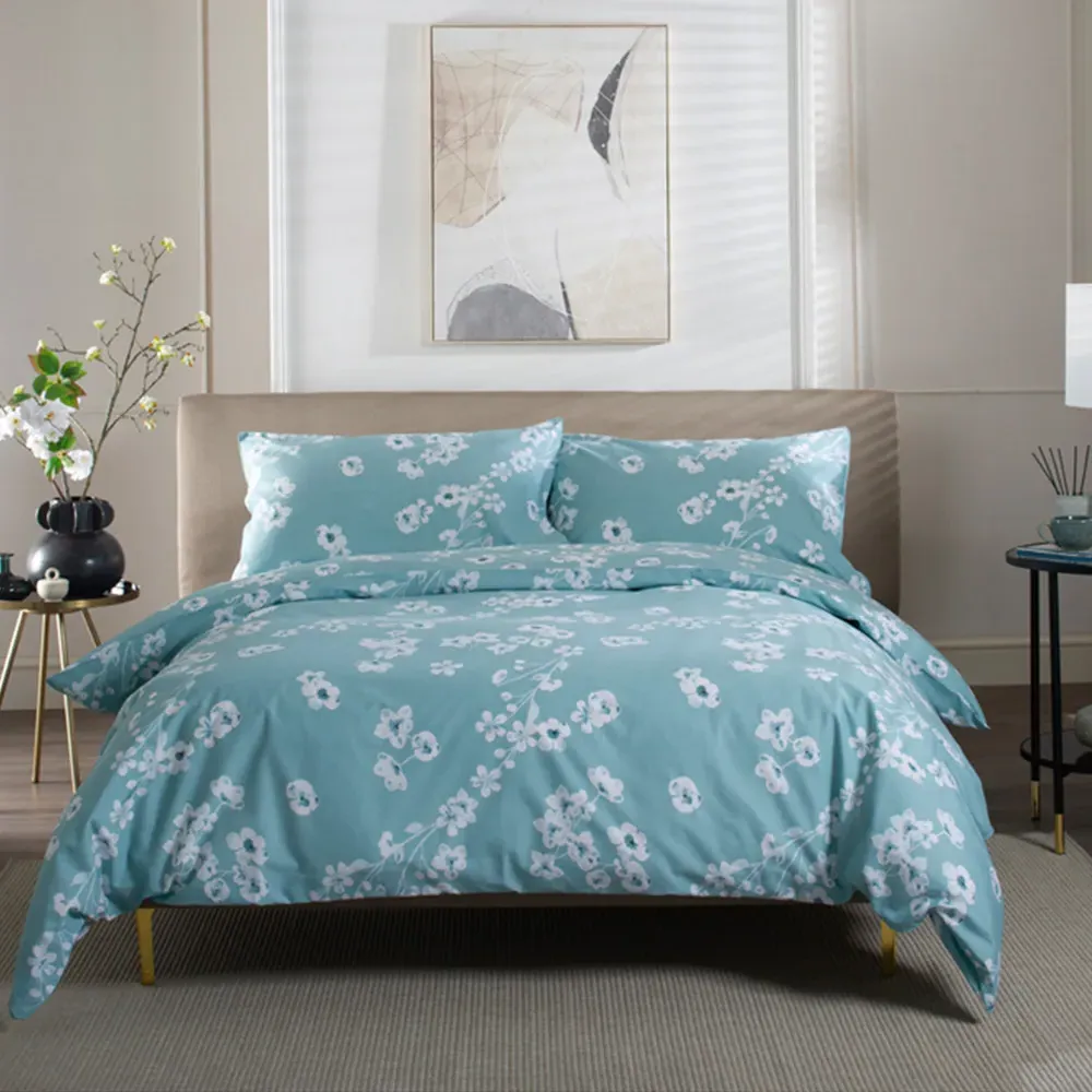 Petite Fleure Single Duvet Set - Blue, Cotton